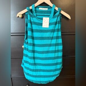 Free People/We The Free | Jungle Teal Striped Tank | Size Small | NWT